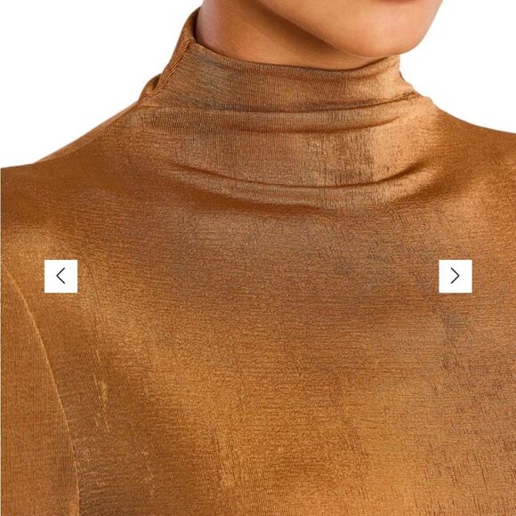 SER.O.YA Kim Brown Mock Neck Bodycon Dress maxi gown $258 NWT M - Picture 8 of 13